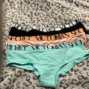NWOT - Victoria's Secret Panty Set - Black, Orange, Blue - Cheeky XL - set of 3